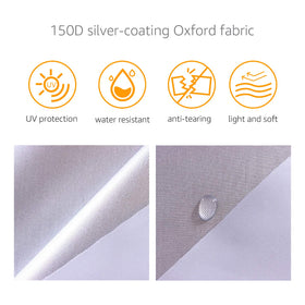 Amazon Basics close-up of 150D Oxford weave for strong tear resistance
