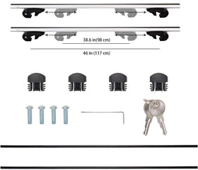 Amazon Basics cross rail lock and clamp detail illustrating anti-theft keyed lock and secure mounting