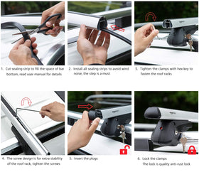 Amazon Basics cross rail rubber seal close-up reducing wind noise and smoothing airflow