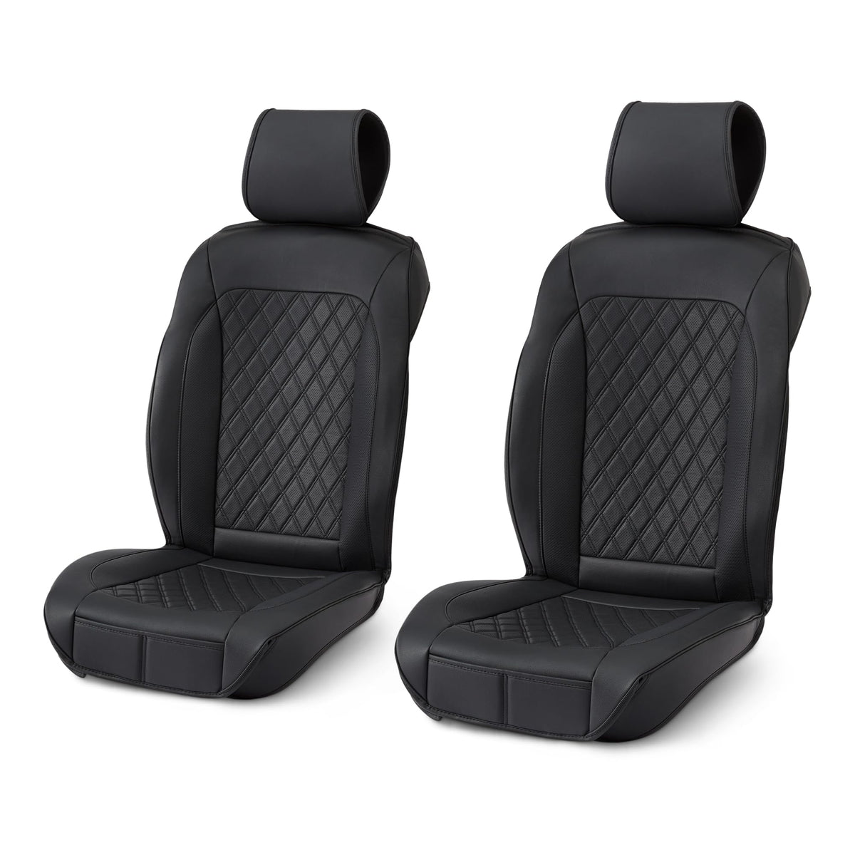 Amazon Basics front view of both seat covers showing full protection and neat appearance