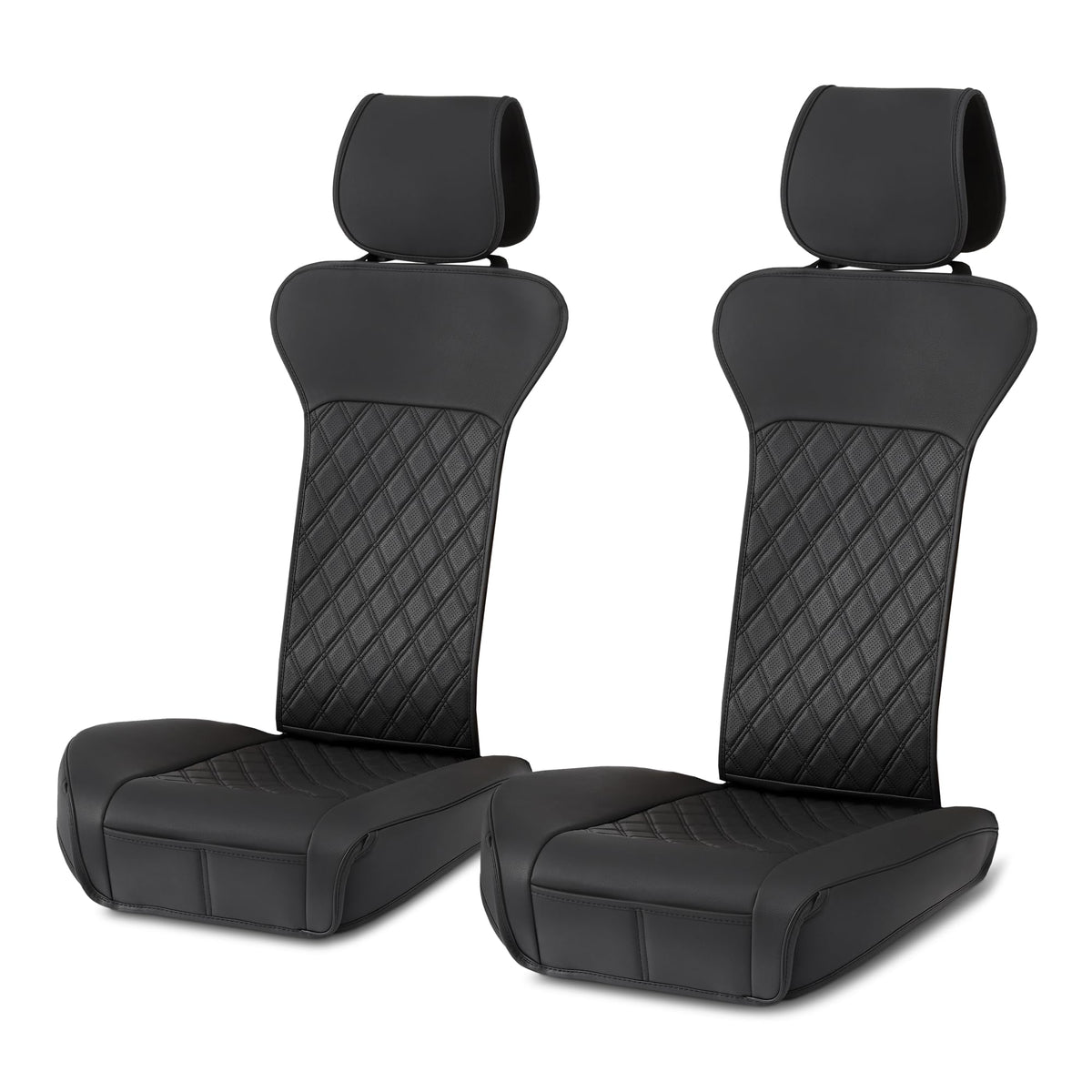 Amazon Basics front seat full view showing protective coverage and neat fit
