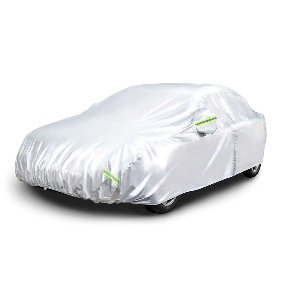 Amazon Basics front view showing full sedan coverage and protection