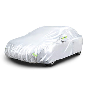 Amazon Basics front view showing full sedan coverage and protection