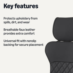 Amazon Basics texture closeup of breathable faux leather for easy cleaning