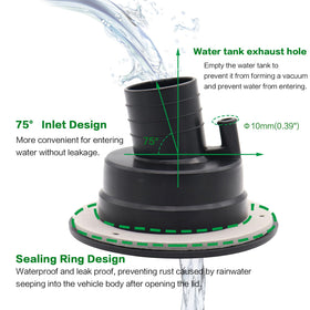 Ambuker close-up of spring and sealing ring preventing leaks benefit