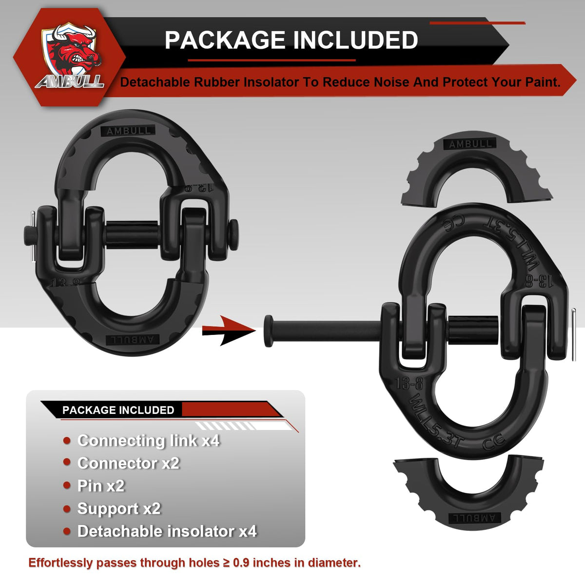 AMBULL rubber isolator close-up showing vibration and noise reduction benefit