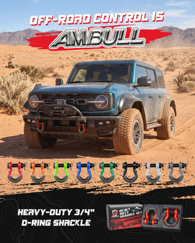 AMBULL shackle held in hand to show scale and easy handling benefit