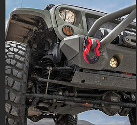 AMBULL shackle connected to winch line during recovery showing reliable performance