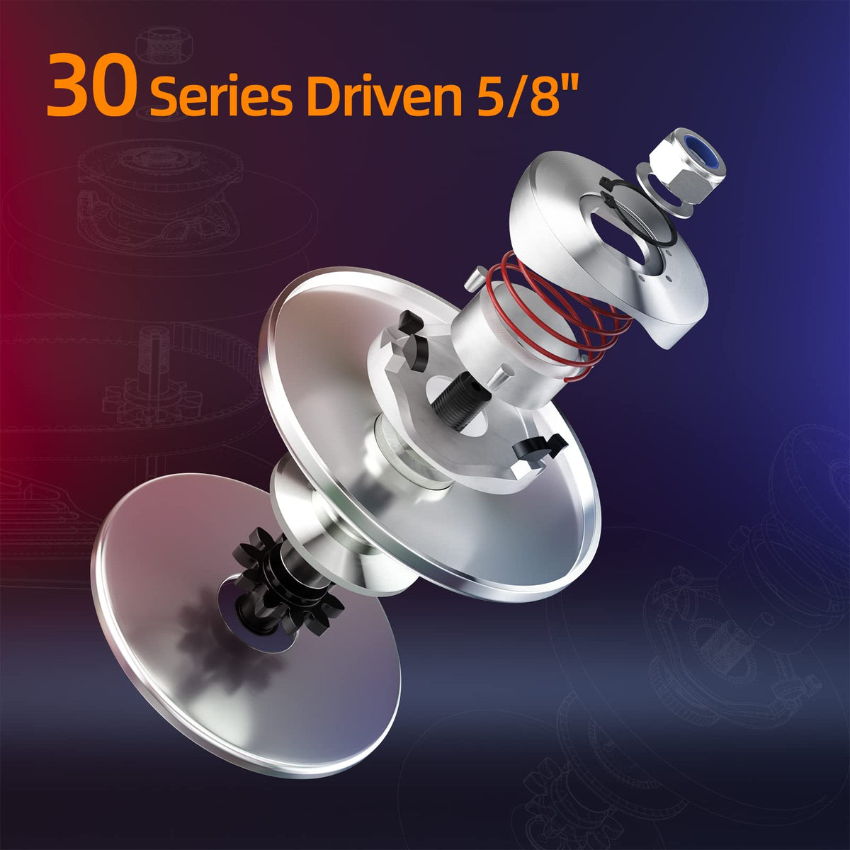 Ameetaa torque converter mounted on a Predator 212cc engine for quick bolt-on