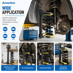 Amerbm compressor in use with an impact wrench speeding up suspension repairs