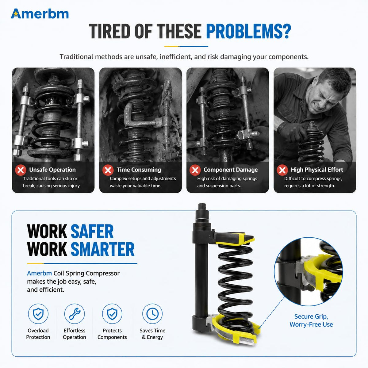 Amerbm load capacity graphic demonstrating 9921 lb rating for heavy-duty jobs