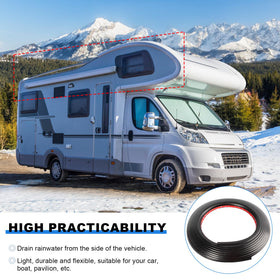 Ameri rain gutter on camper in outdoor setting protecting entrance