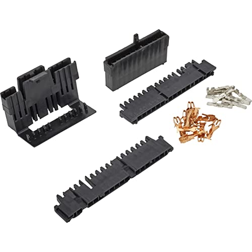 American Autowire close-up of 3-7/8 and 4-1/4 inch connectors highlighting durable molded construction