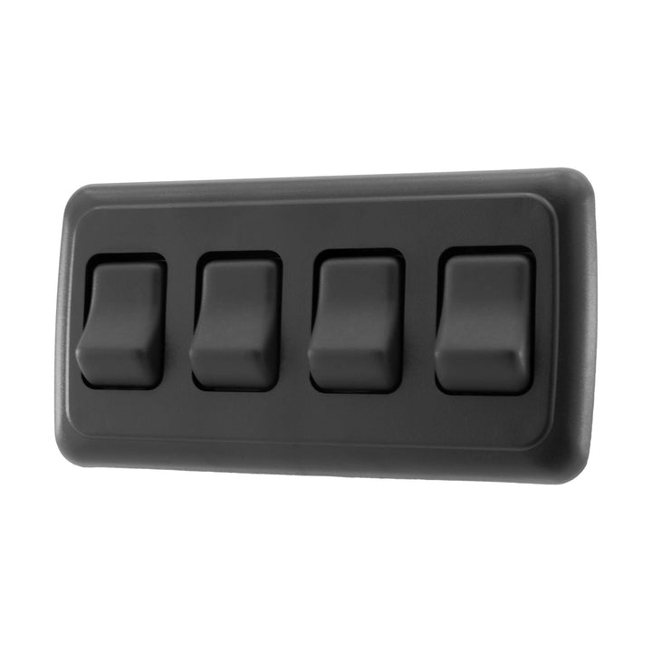 American Technology Components front panel view showing four switches and neat bezel, professional finish