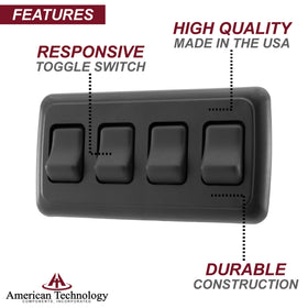 American Technology Components side profile illustrating shallow 3/8 inch depth for tight mounting spaces