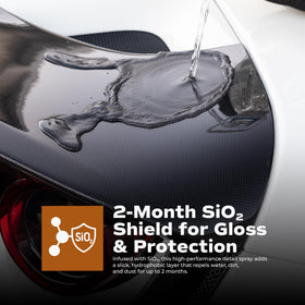 Americana Global misting onto car paint highlighting quick-clean benefit