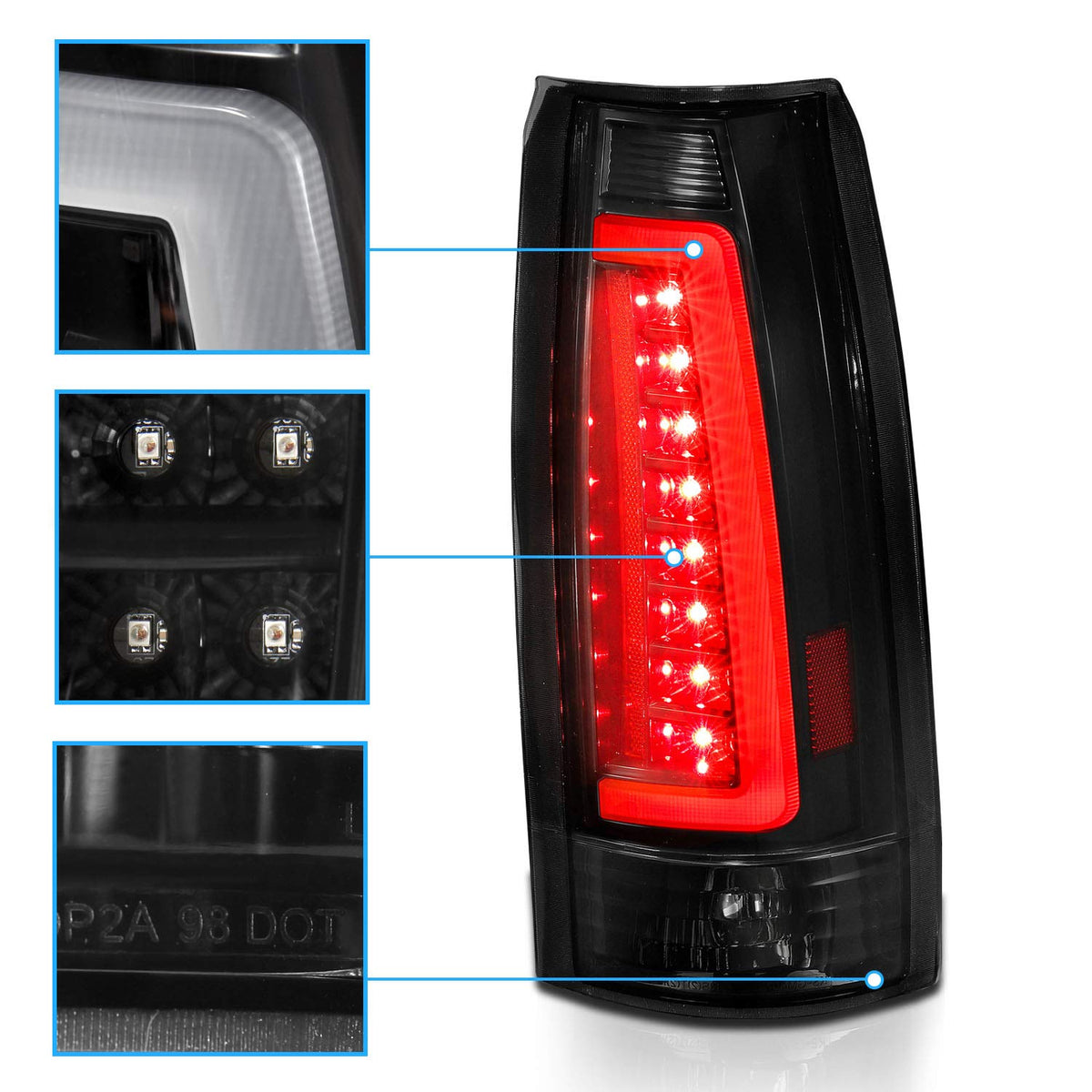 AmeriLite tail lights installed on Chevy truck demonstrating clean factory fit