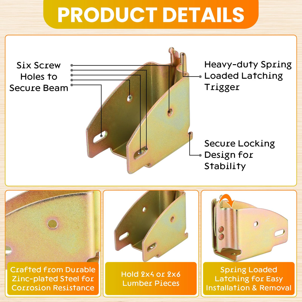 AMGSH installed socket holding a 2x4 beam inside a trailer showing sturdy adjustable storage benefit