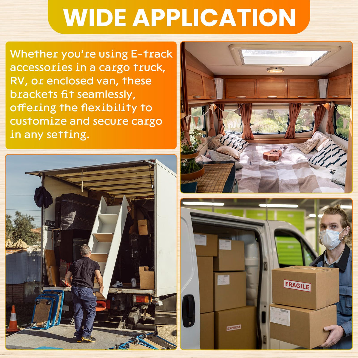 AMGSH lifestyle image of trailer with built shelving using sockets illustrating organized cargo benefit