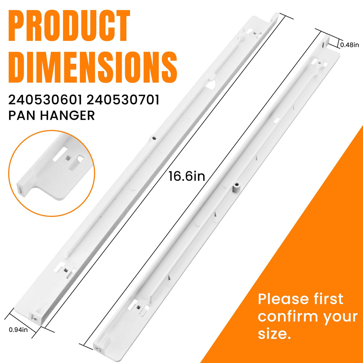 AMI PARTS close-up of left hanger profile demonstrating durable fit and strength