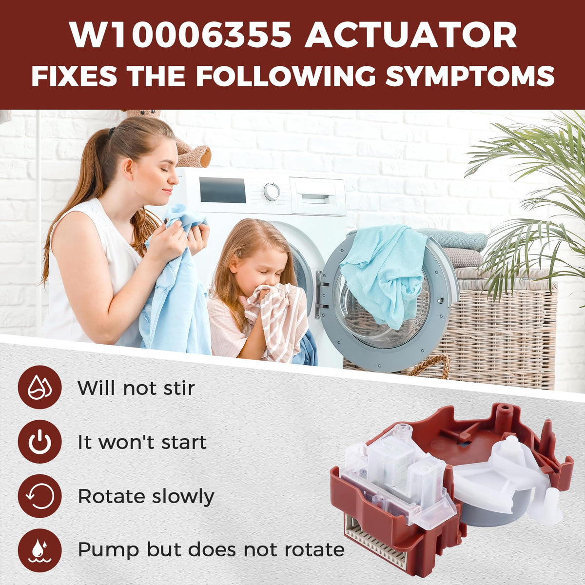 AMI PARTS WPW10006355 material texture close-up demonstrating durable construction for lasting performance