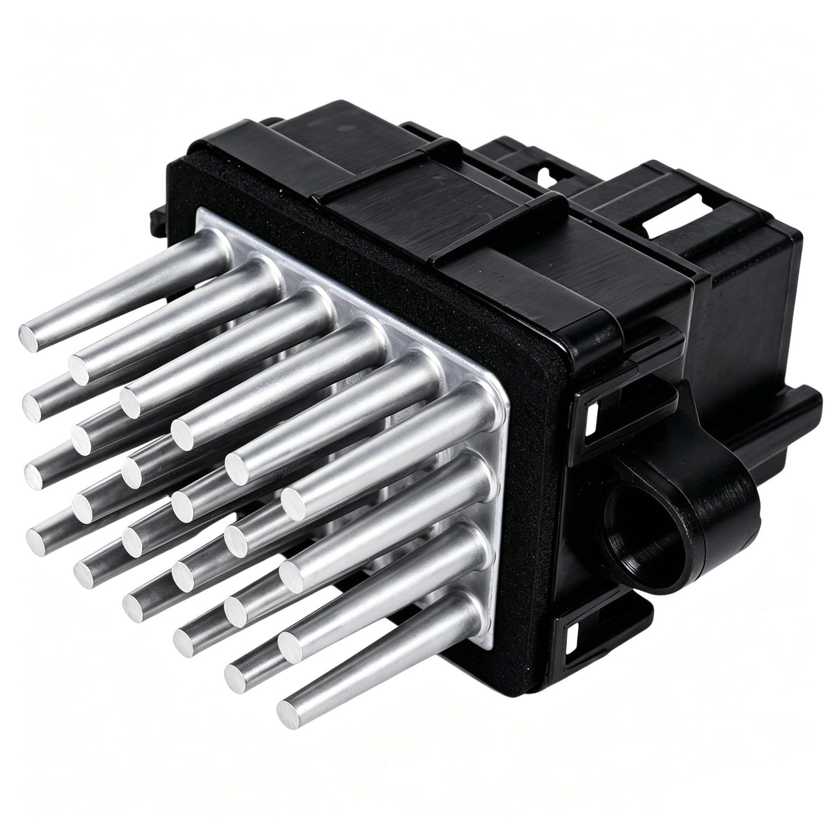 AMICAREP blower resistor front view showing mounting tabs and housing for an easy replacement