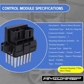 AMICAREP blower resistor mounted in HVAC housing demonstrating restored blower control
