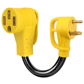 AMICAREP front view of adapter showing connector ends and sturdy housing for safer hookups