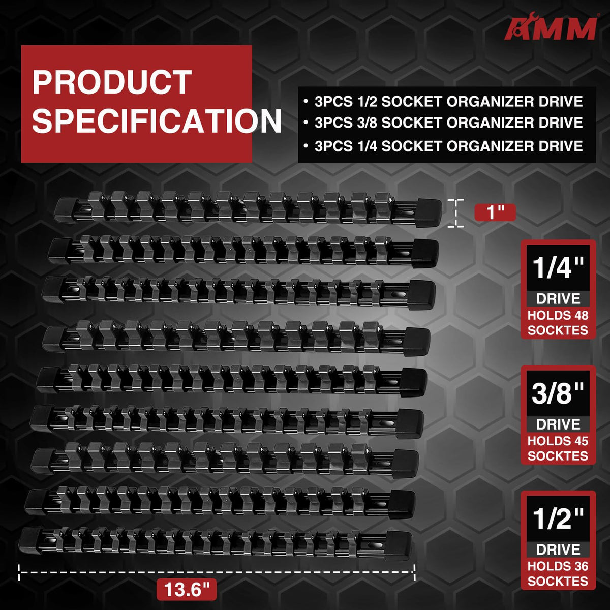 AMM close-up of removable clip detail showing durable ABS and easy reconfiguration benefit
