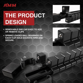 AMM rail with sockets mounted illustrating fast access and organized workflow benefit