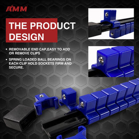 AMM socket rails holding mixed deep and shallow sockets inside a toolbox for fast access