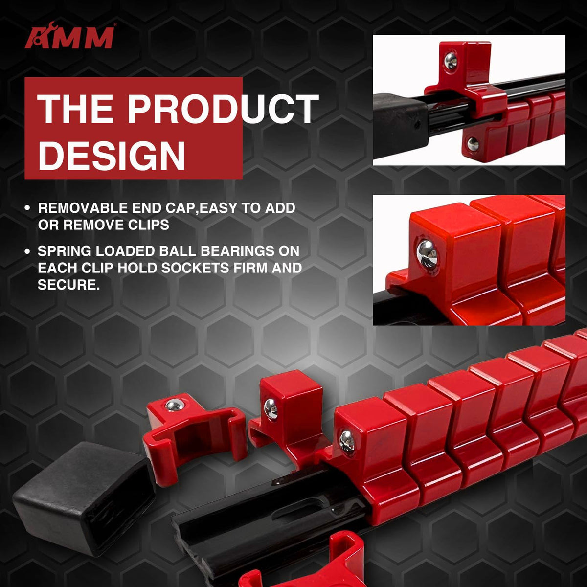 AMM sockets on workbench with rails for fast tool selection benefit