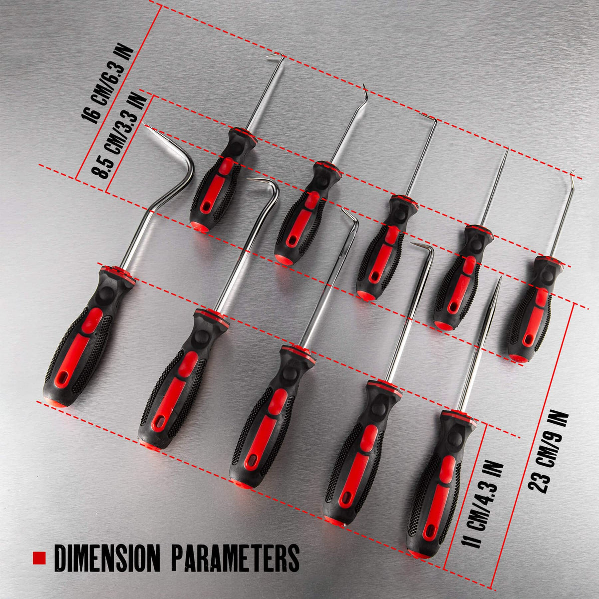 AMM detailed view of varied pick tips offering precision for seals and O‑rings