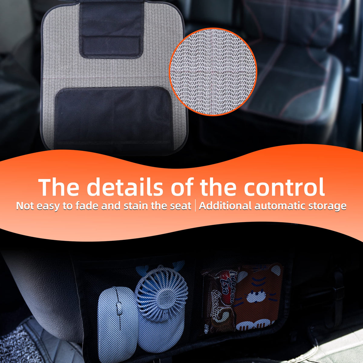 Amooca installed on car seat demonstrating full coverage and fit