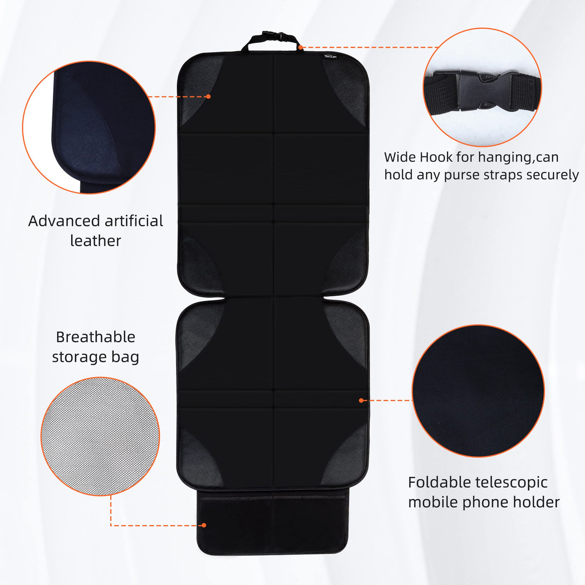 Amooca seat protector underside non-slip backing improving stability