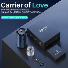Amor Lyris diffusing near seats and steering offering odor-neutralizing benefit