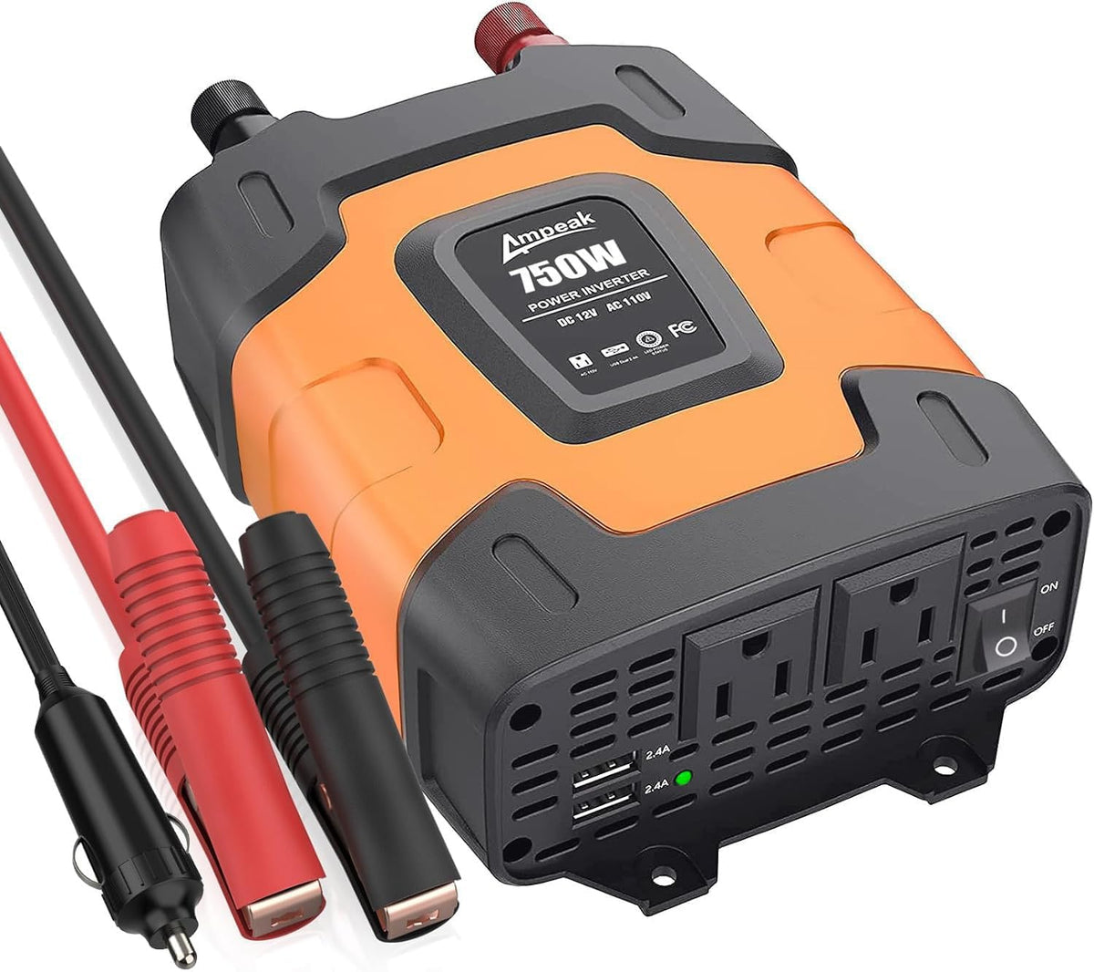Ampeak inverter front panel showing outlets and controls for reliable power