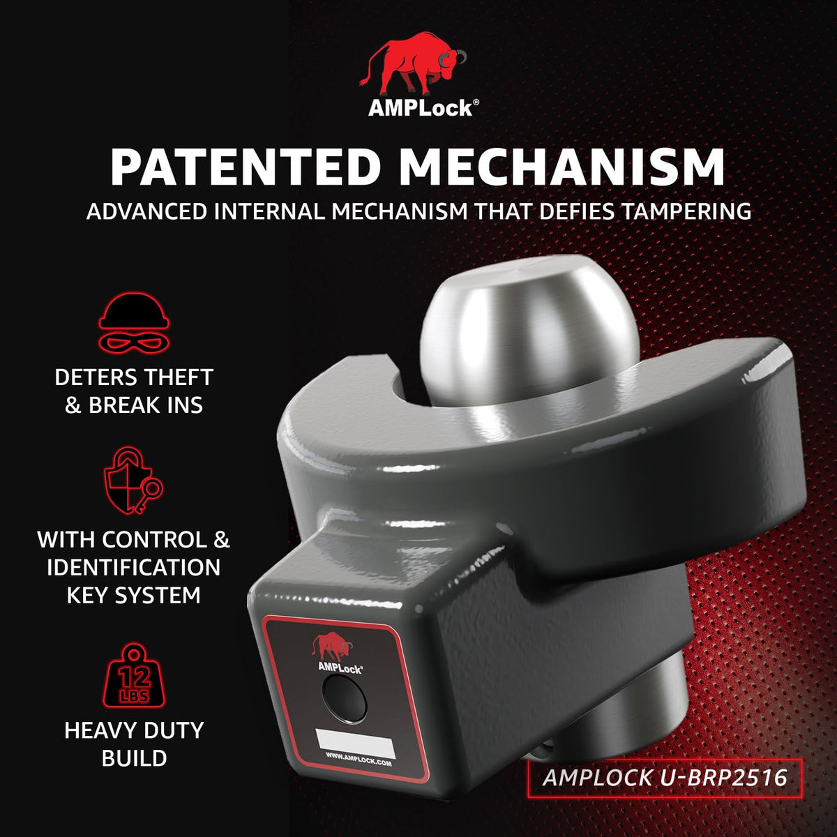 AMPLock closeup of locking mechanism highlighting quick push-and-lock convenience