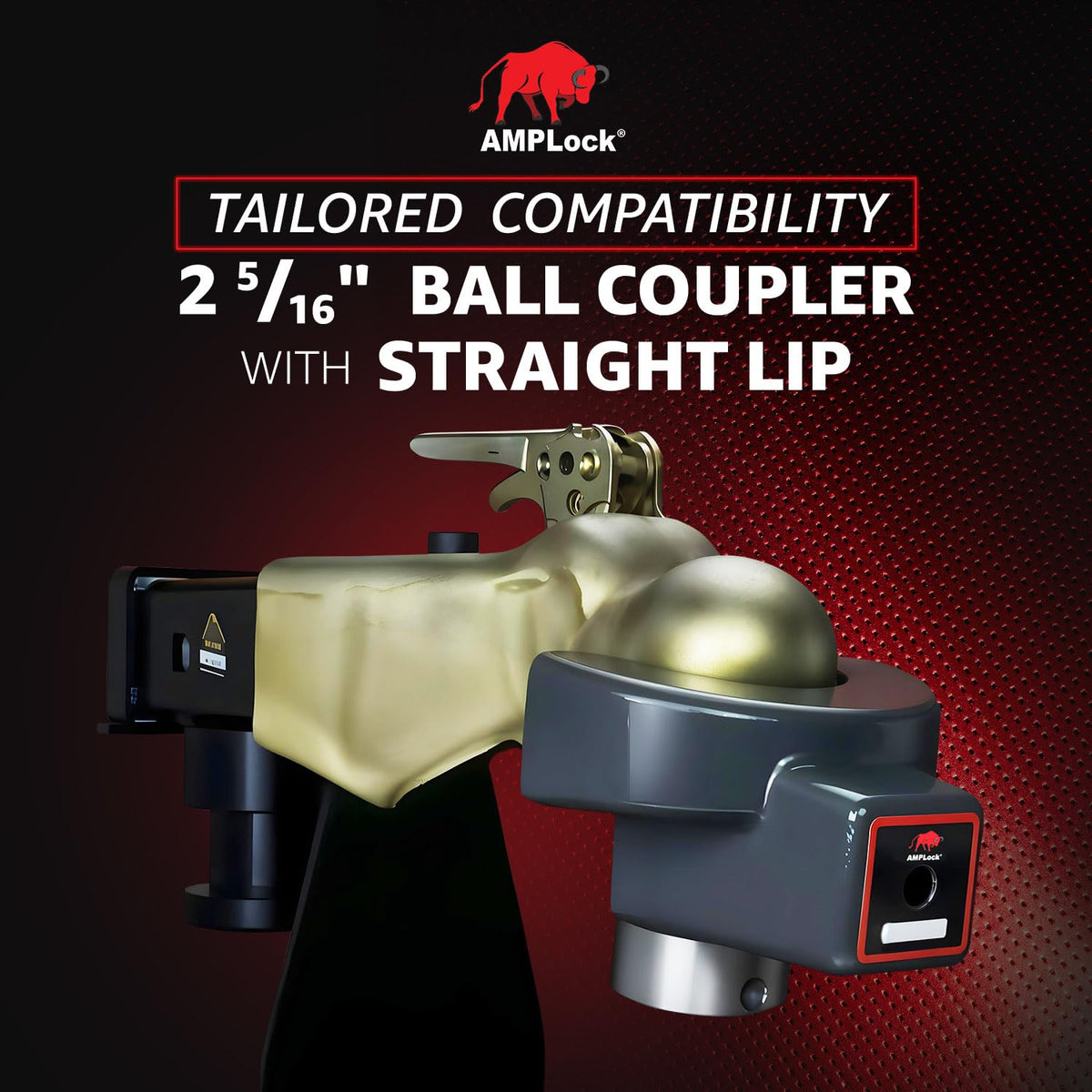 AMPLock installed on trailer coupler showing secure fit and theft deterrence