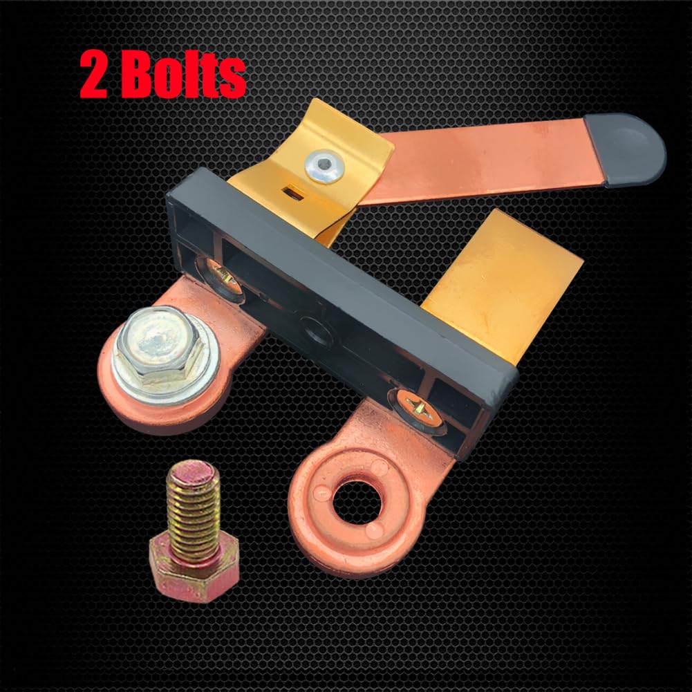 Ampper side-post terminal detail with 3/8" bolts for secure electrical connection