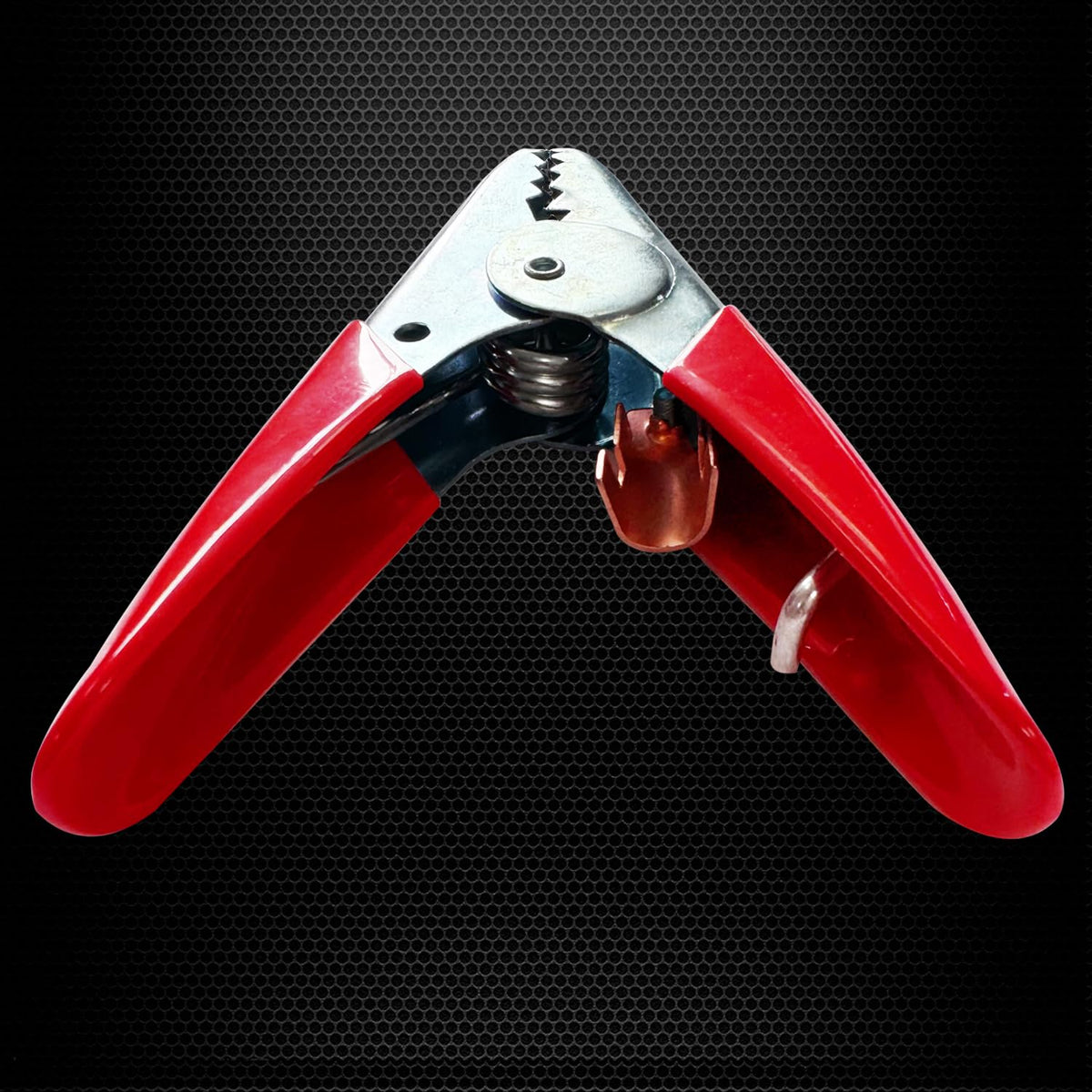 Ampper clamps beside ruler showing size and scale for fitting various terminals