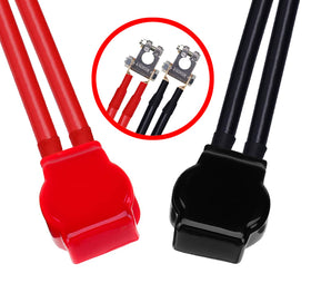 Ampper red and black terminal covers protecting posts and preventing electrical shorts