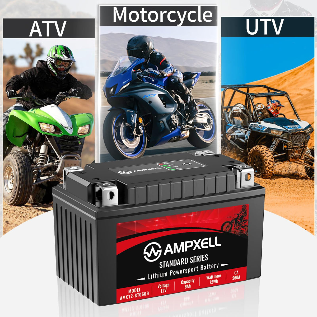AMPXELL lifestyle outdoor image showing reliable powersports starting