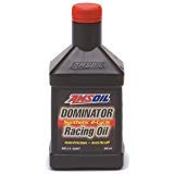 Amsoil Dominator bottle front label showing product and easy-pour cap for accurate mixing