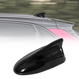 AMSPRAC shark fin front view showing sleek glossy black finish and refined profile