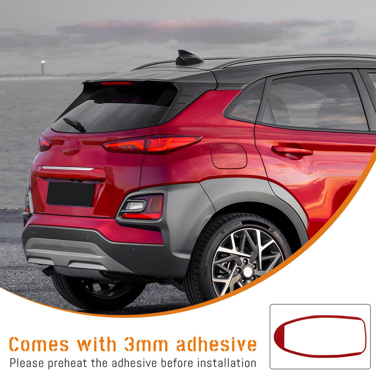 AMSPRAC installed on car roof illustrating quick adhesive installation and fit