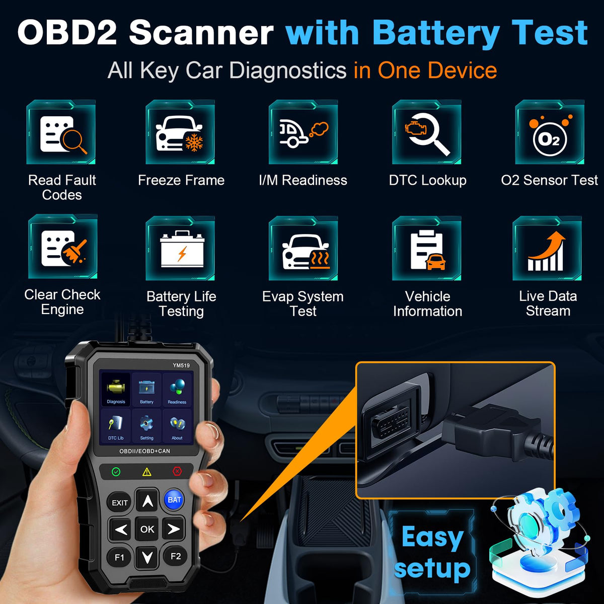 AMTIFO color screen close-up displaying diagnostic codes and real-time data clearly