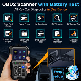 AMTIFO color screen close-up displaying diagnostic codes and real-time data clearly