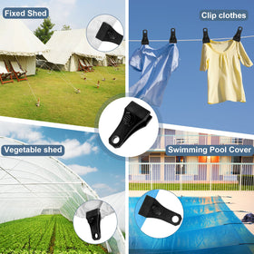 AMURS clamp anchoring a pool cover to show heavy-duty holding capability