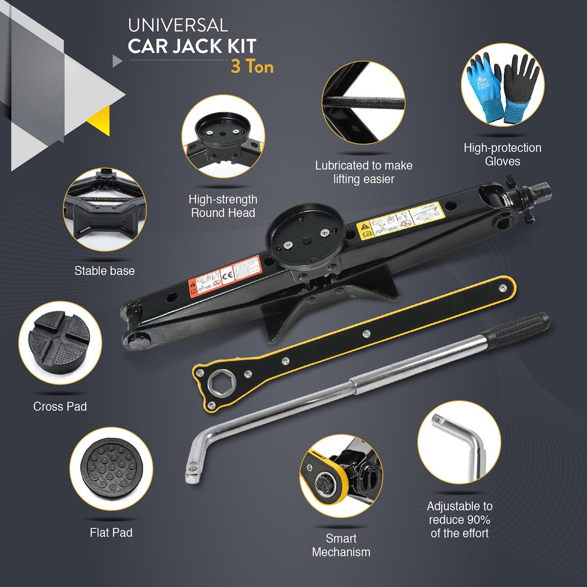 AMVIA adjustable lug wrench loosening lug nuts for faster tire changes